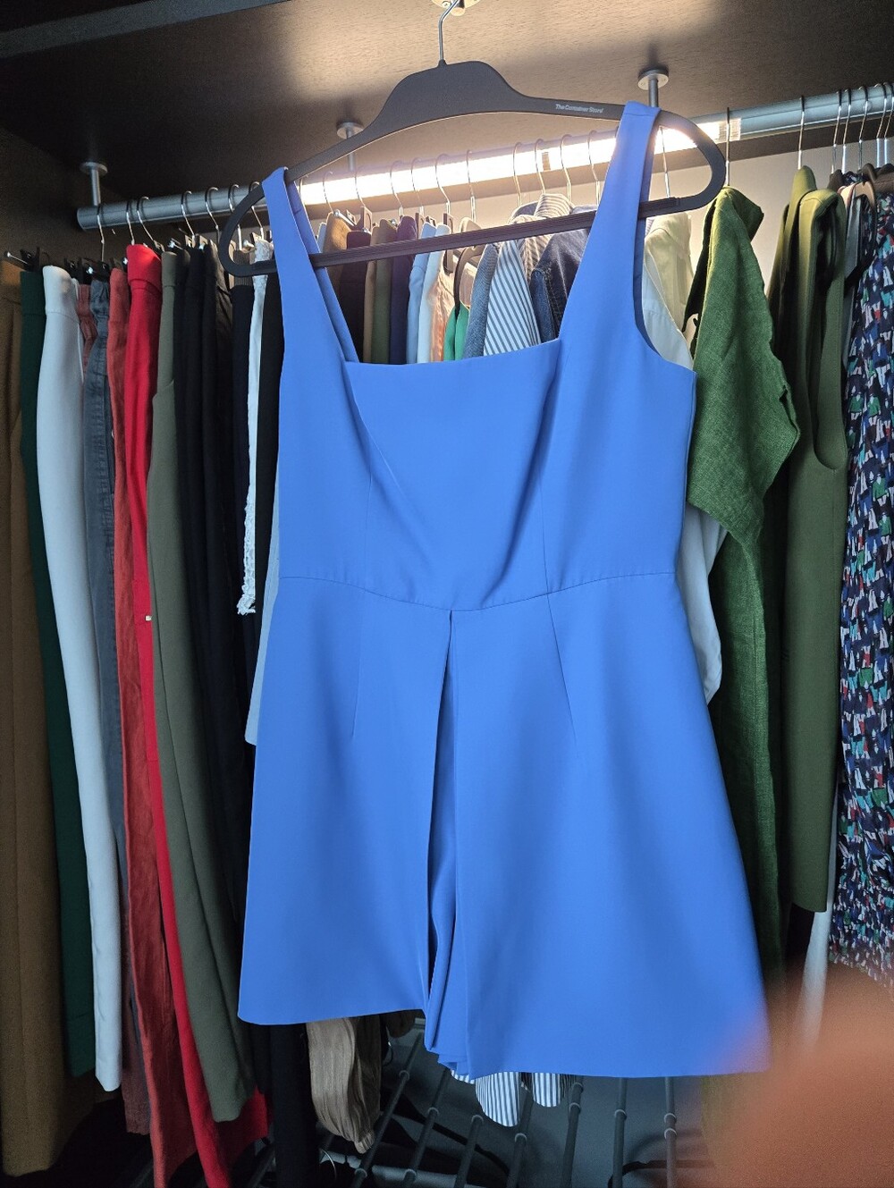 Adrianna Papell Cobalt Blue Square-Neck Romper